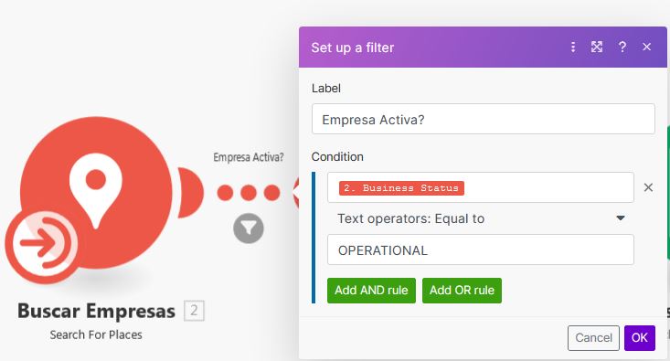 ESCENARIO MAKE - Extraer Empresas Google Maps por Nichos