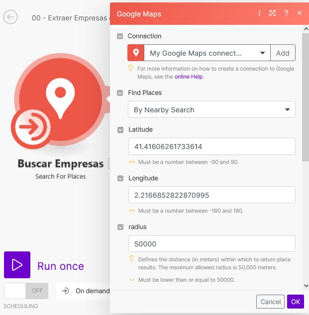 ESCENARIO MAKE - Extraer Empresas Google Maps por Nichos ESCENARIO MAKE - Extraer Empresas Google Maps por Nichos