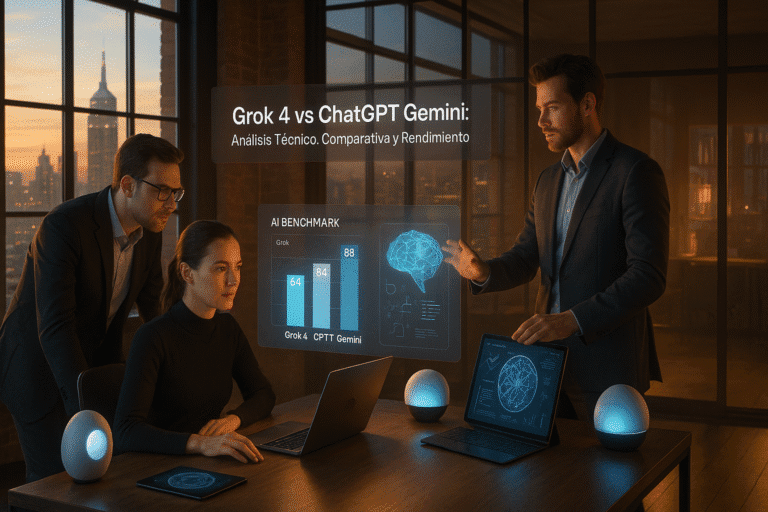 Grok 4: Análisis Técnico y Comparativa con ChatGPT y Gemini-Grok 4 vs ChatGPT Gemini